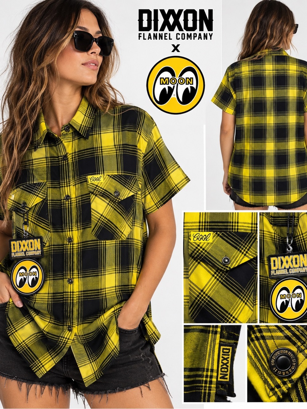 DIXXON Black & Yellow Plaid Short-Sleeve Button-Down Shirt